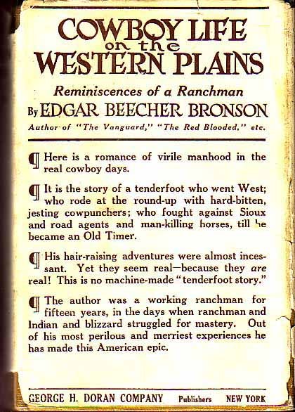 Item #15815 Cowboy Life On The Western Plains. Edgar Beecher BRONSON.
