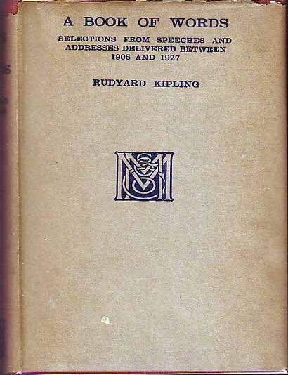 Item #16288 A Book Of Words. Rudyard KIPLING