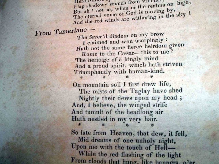 Item #17583 Tamerlane and Al Aaraaf, as printed in The Yankee; and Boston Literary Gazette for...