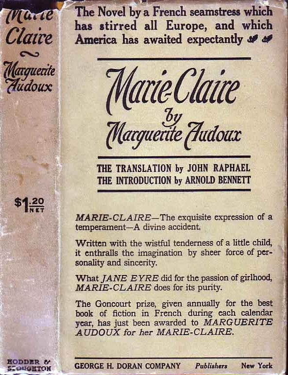 Item #17853 Marie-Claire. Marguerite AUDOUX