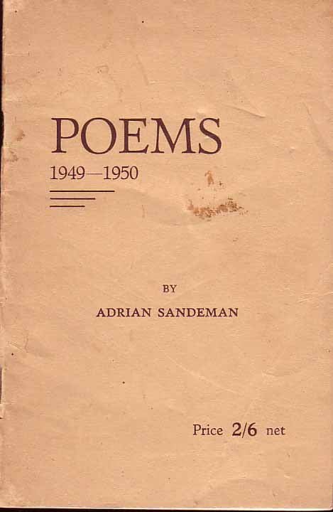 Item #18130 Poems 1949-1950. Adrian SANDEMAN.
