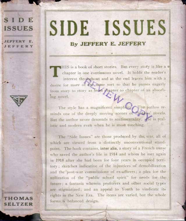 Item #18652 Side Issues. Jeffery E. JEFFERY, Jeffery Eardly Marston.