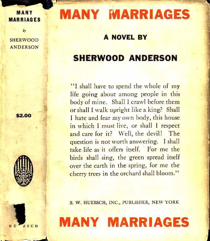Item #18726 Many Marriages. Sherwood ANDERSON