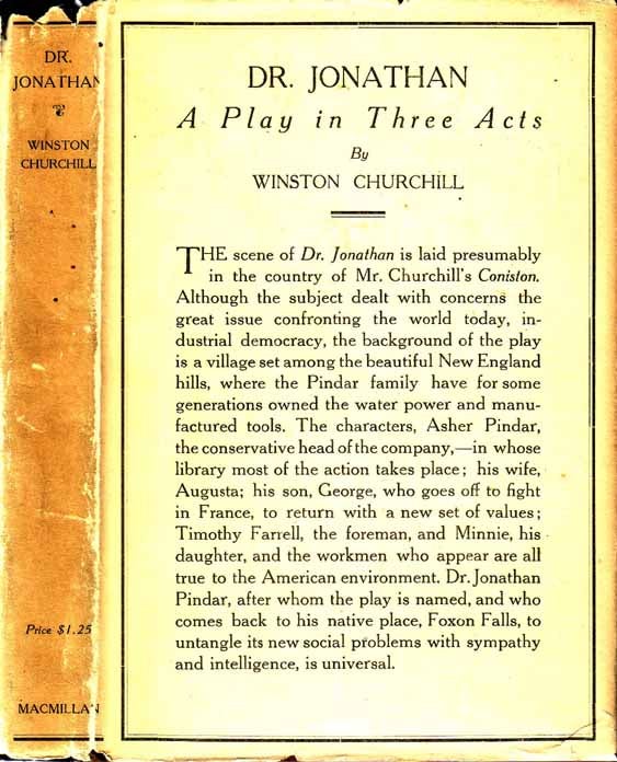 Item #18851 Dr. Jonathan: A Play in Three Acts. Winston CHURCHILL.
