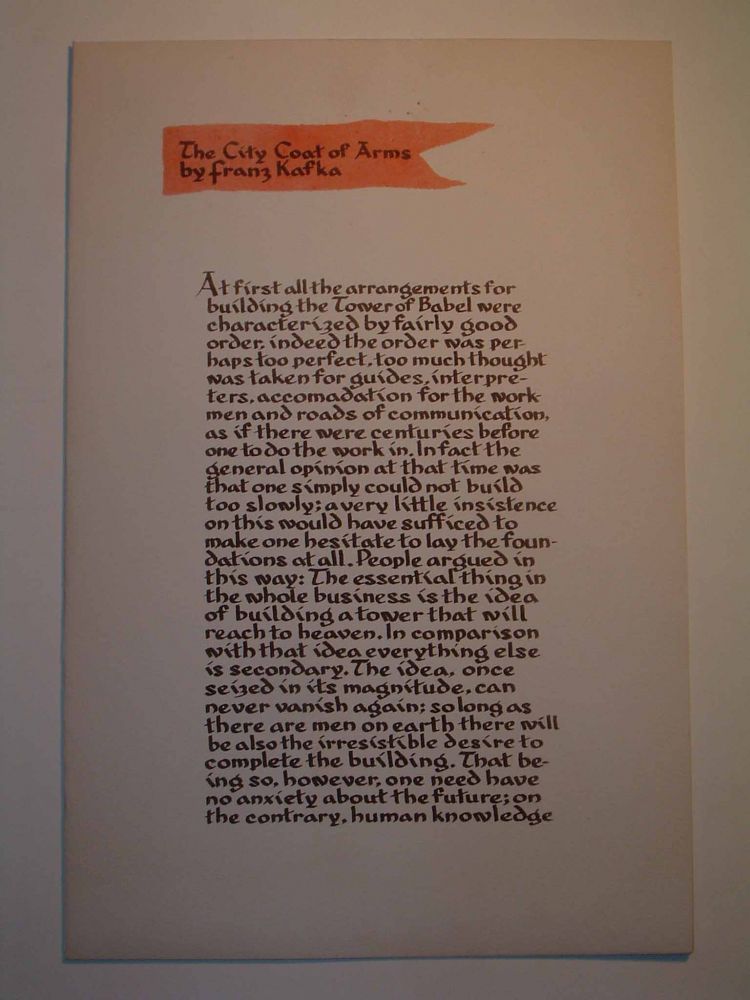 Item #19060 The City Coat of Arms with Signed Serigraph. Franz KAFKA, Edward August LANDON