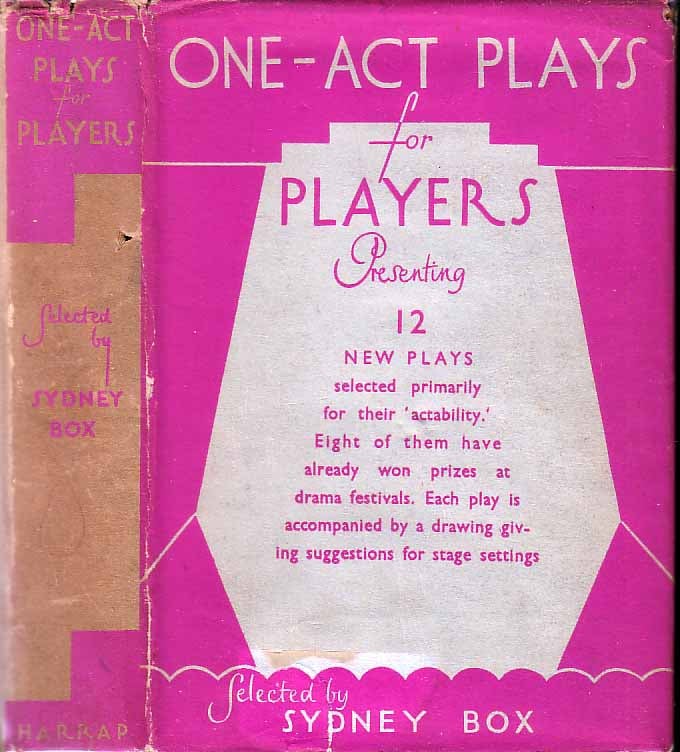 Item #19443 One-Act Plays for Players. Sydney BOX, Ed.