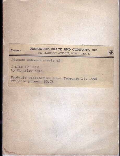Item #19756 I Like it Here. Kingsley AMIS