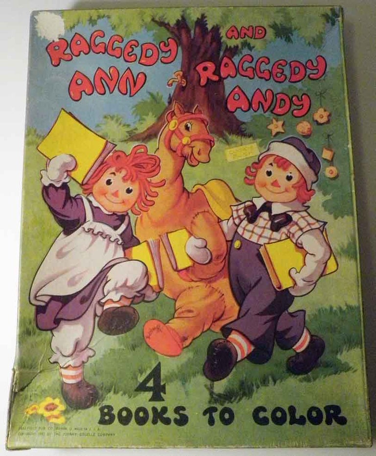 Item #19853 Raggedy Ann and Raggedy Andy: 4 Books to Color. Johnny GRUELLE