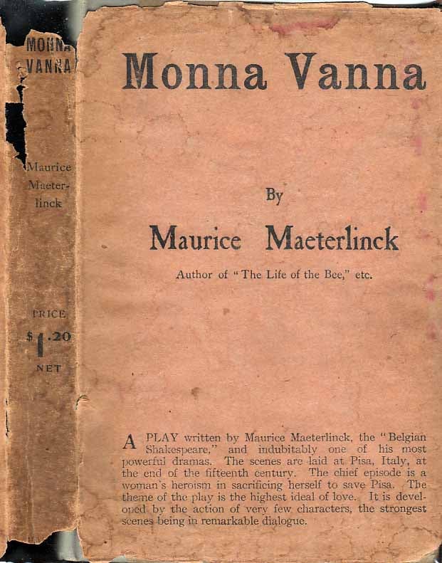 Item #21709 Monna Vanna, A Play in Three Acts. Maurice MAETERLINCK
