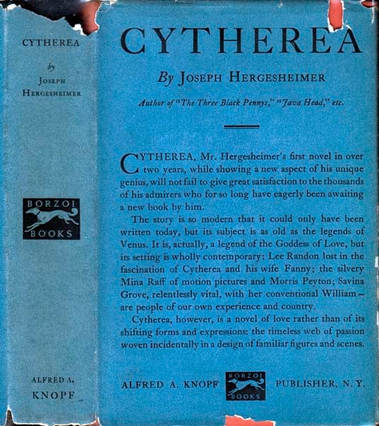 Item #22061 Cytherea. HOLLYWOOD, Joseph HERGESHEIMER.