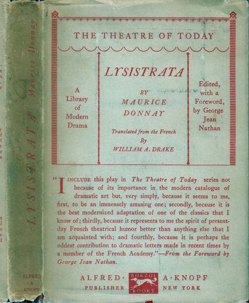 Item #22801 Lysistrata: A Comedy In Four Acts. Maurice DONNAY
