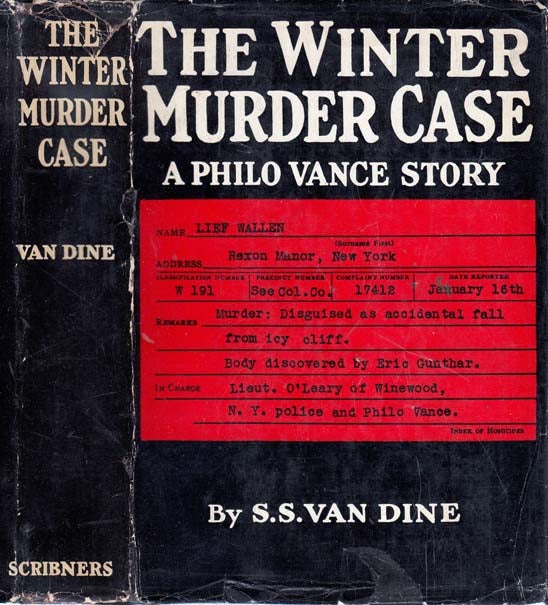 Item #23570 The Winter Murder Case. S. S. VAN DINE.