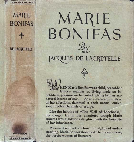 Item #23695 Marie Bonifas [LESBIAN FICTION]. Jacques DE LACRETELLE.