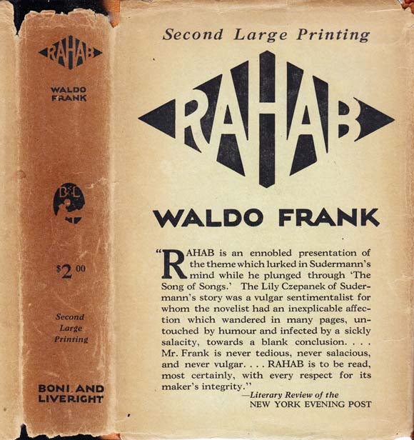 Item #23738 Rahab. Waldo FRANK.