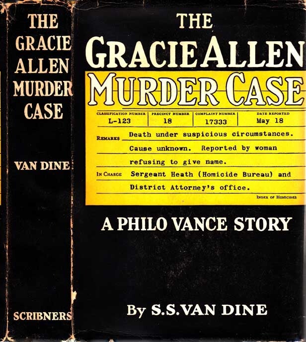 Item #23827 The Gracie Allen Murder Case. S. S. VAN DINE