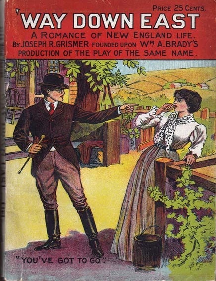 Item #24030 Way Down East, A Romance of New England Life. Joseph R. GRISMER