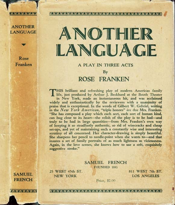 Item #25249 Another Language. Rose FRANKEN