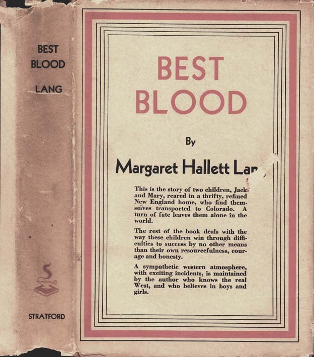 Item #25970 Best Blood. Margaret Hallett LANG