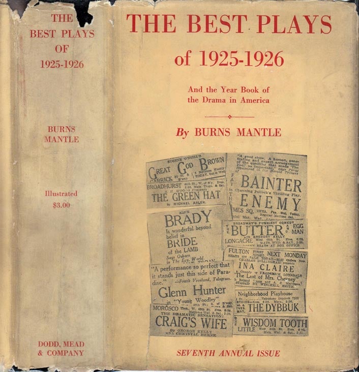 Item #25973 The Best Plays of 1925-1926. George KELLY, Burns MANTLE.