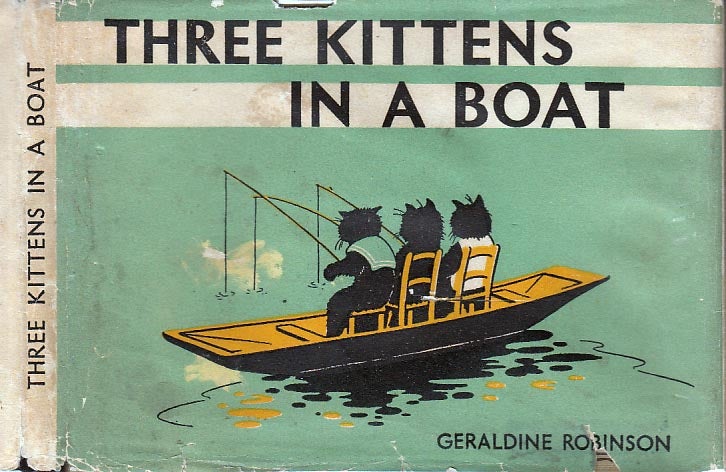 Item #26231 Three Kittens in a Boat. Geraldine ROBINSON
