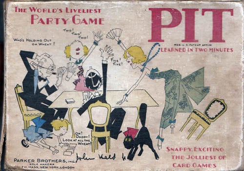 Item #26328 Pit, The World's Liveliest Party Game. John Jr HELD.
