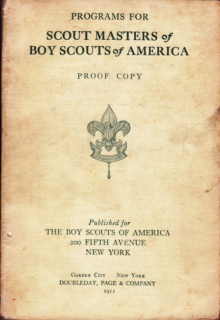 Item #26406 Programs for Scout Masters of Boy Scouts of America : Proof Copy. E. Vining IRVING,...