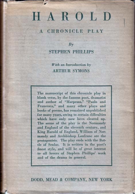 Item #27346 Harold, A Chronicle Play. Stephen PHILLIPS.