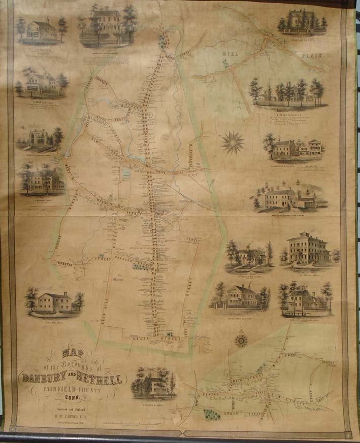 Item #27501 Map of the Boroughs of Danbury and Bethell [Bethel] Fairfield County Conn. D. MCCARTHY.