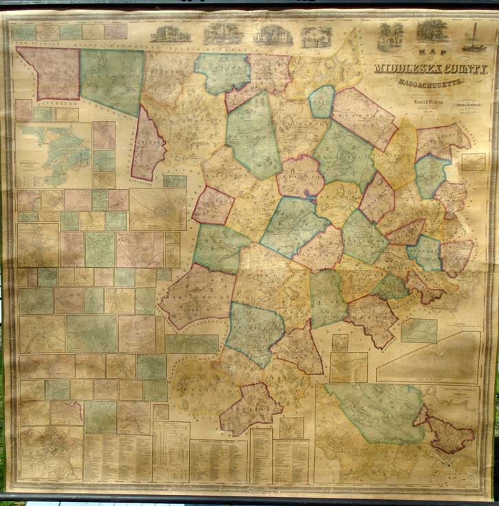 Item #27502 Map of Middlesex County, Massachusetts. Henry Francis WALLING.
