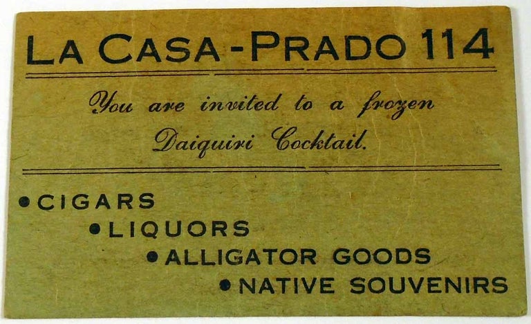 Item #28031 Daiquiri [Cocktail Recipe Card]. LA CASA - PRADO 114