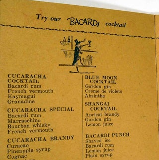 La Cucaracha Cocktail Club. Famous the World Over. English Speaking Personnel