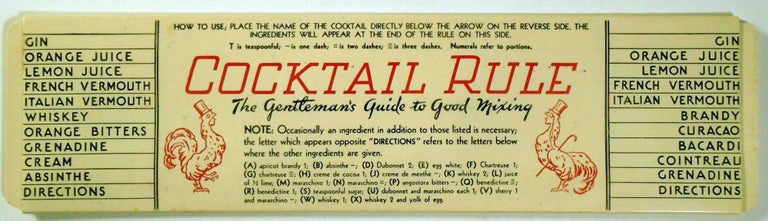 Item #29227 Cocktail Rule, The Gentleman's Guide to Good Mixing. JONES AND FREYD