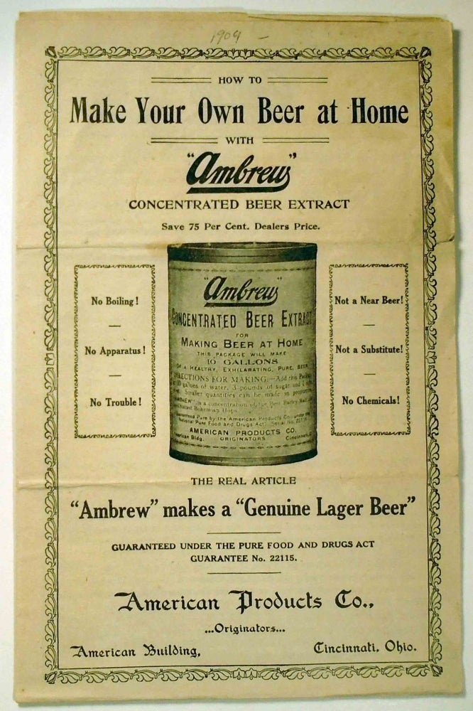 Item #29269 How To Make Your Own Beer at Home with 'Ambrew' Concentrated Beer Extract. AMERICAN...