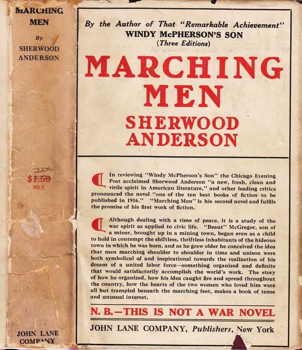 Item #29597 Marching Men [SIGNED]. Sherwood ANDERSON.