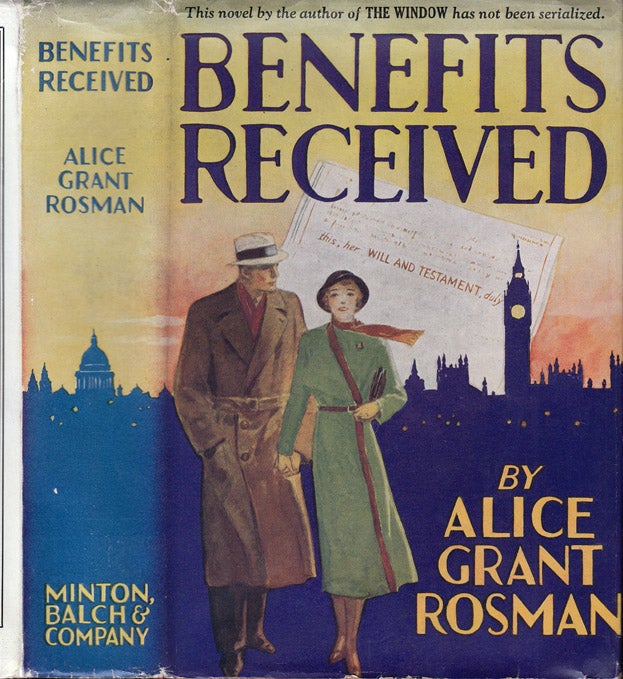 Item #31395 Benefits Received. Alice Grant ROSMAN.