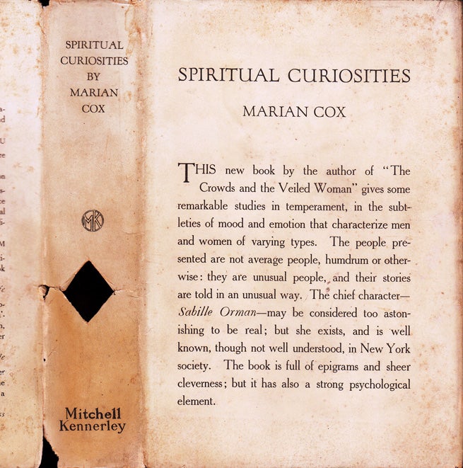 Item #32581 Spiritual Curiosities. Marian COX