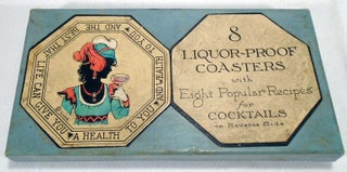 8 [Eight] Liquor Proof Coasters with Eight Popular Recipes for Cocktails on Reverse Side