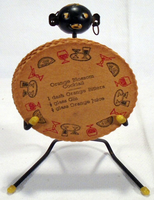Item #32826 Cocktail Recipe Drink Coaster Holder with Derogatory African Theme. AFRICAN AMERICAN...