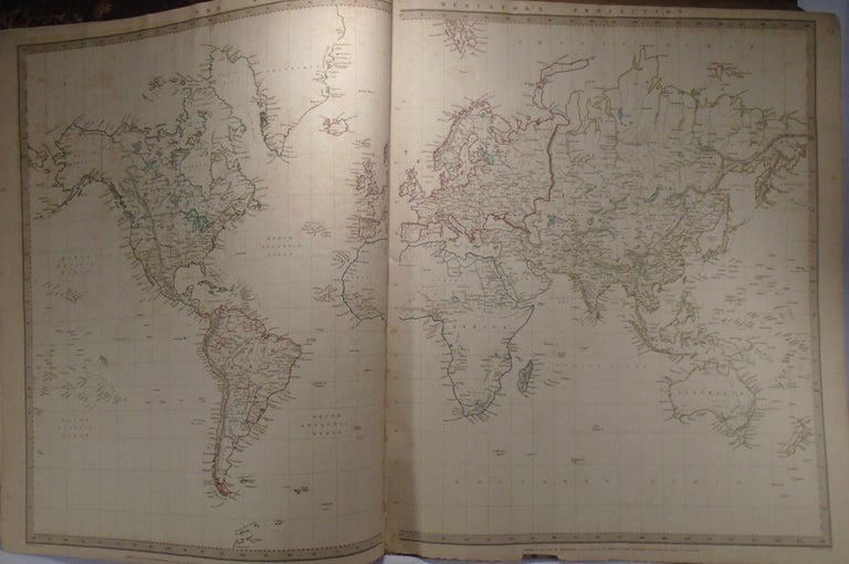 Item #33745 Map of the World on Mercator's Projection. The Society For The Diffusion Of Useful...