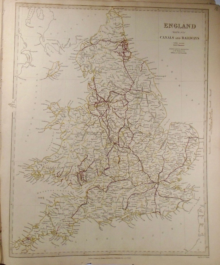 Item #33749 A Map of England With Its Canals and Railways. Baldwin, Gradoc