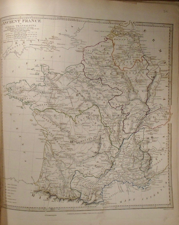 Item #33757 Map of Ancient France or Gallia Transalpina. T. Hewett KEY