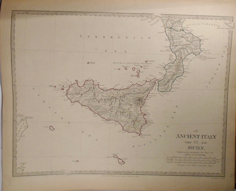 Item #33762 Map of Ancient Italy and Sicily. Baldwin, Gradoc