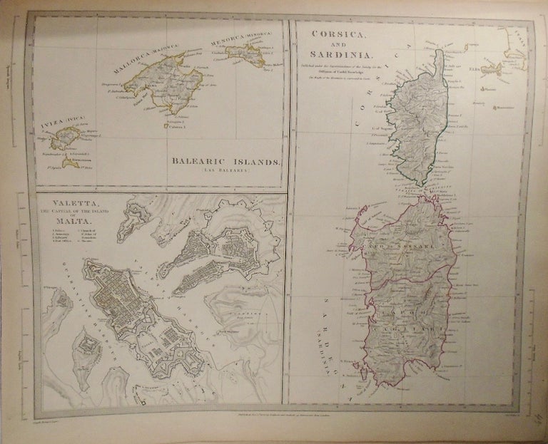 Item #33763 Map of Corsica and Sardinia. Baldwin, Gradoc