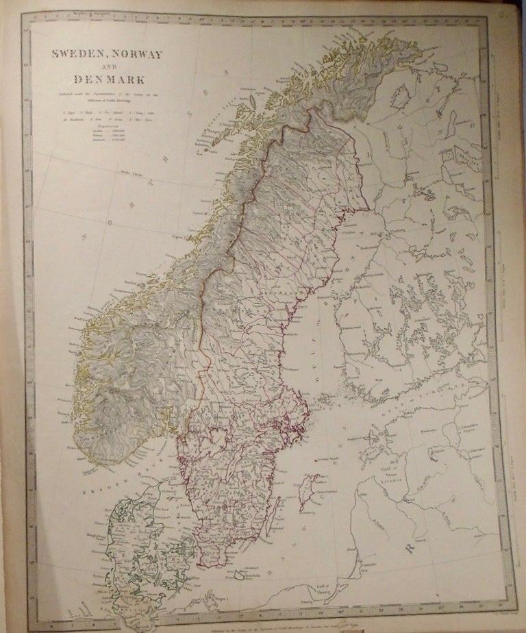 Item #33772 Map of Sweden, Norway, and Denmark. Baldwin, Gradoc