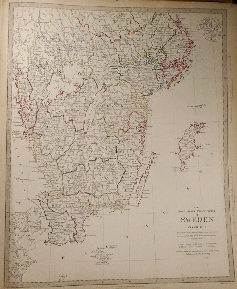 Item #33773 Map of the Southern Proviences of Sweden. Baldwin, Gradoc