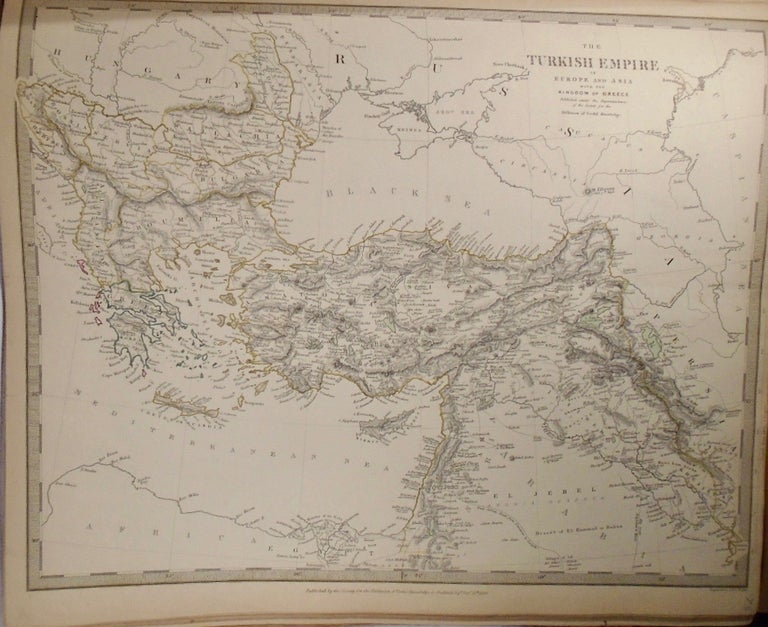 Item #33776 Map of the Turkish Empire in Europe and Asia With the Kingdom of Greece. Baldwin, Gradoc