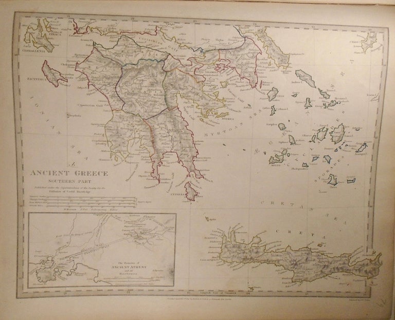 Item #33783 Map of the Southern Region of Ancient Greece. Baldwin, Gradoc