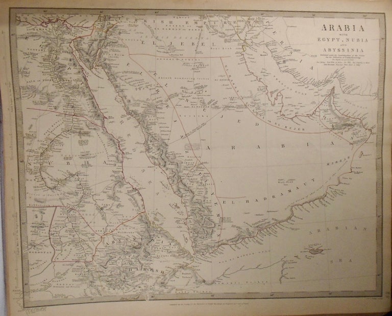 Item #33791 Map of Arabia With Egypt, Nubia, and Abyssinina. Baldwin, Gradoc