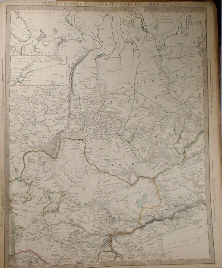 Item #33793 Map of Western Siberia, Independent Tartary, Khiva, and Bokhara. Baldwin, Gradoc.