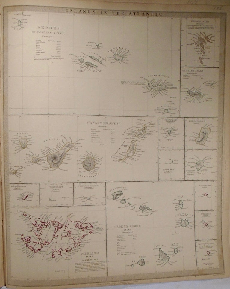Item #33805 Map of the Islands in the Atlantic Ocean. Baldwin, Gradoc.